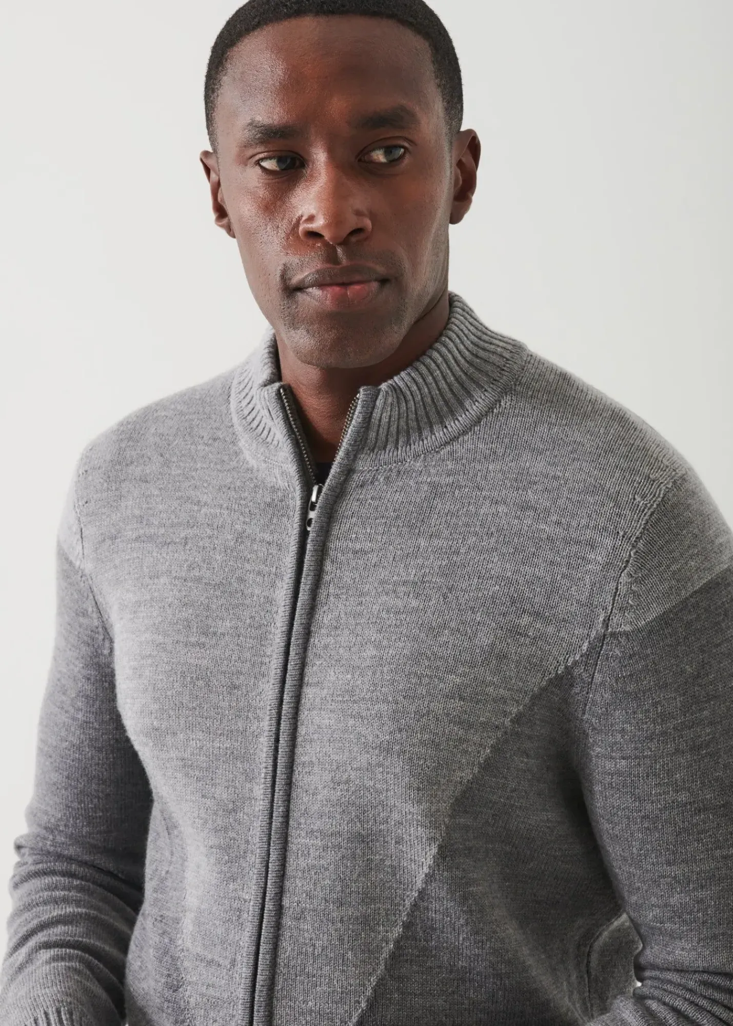 PATRICK ASSARAF Merino Colour Block Full-Zip|Men Knitwear