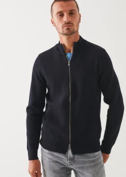 PATRICK ASSARAF Merino Half Milano Zip-Up Cardigan|Men Knitwear