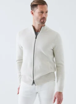 PATRICK ASSARAF Merino Half Milano Zip-Up Cardigan|Men Knitwear