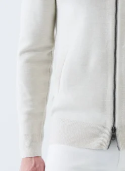 PATRICK ASSARAF Merino Half Milano Zip-Up Cardigan|Men Knitwear