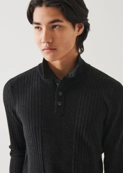 PATRICK ASSARAF Merino Henley|Men Knitwear