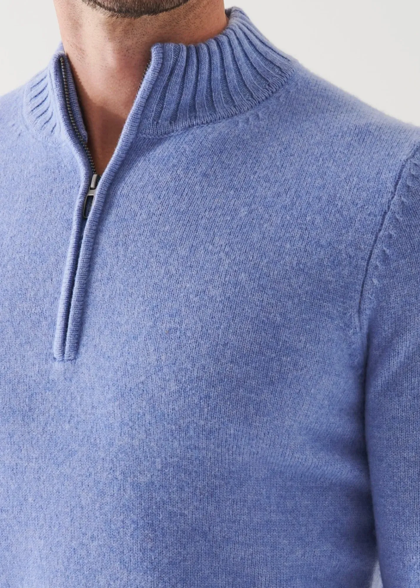 PATRICK ASSARAF Merino Quarter Zip Sweater|Men Knitwear