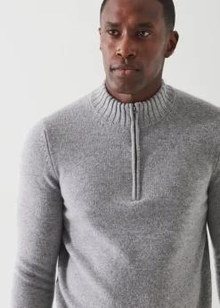 PATRICK ASSARAF Merino Quarter Zip Sweater|Men Knitwear
