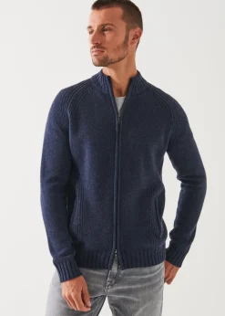 PATRICK ASSARAF Merino Raglan Zip Cardigan|Men Knitwear