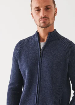PATRICK ASSARAF Merino Raglan Zip Cardigan|Men Knitwear