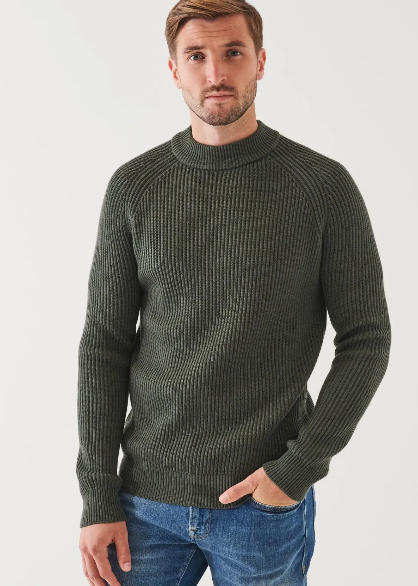 PATRICK ASSARAF Merino Ribbed Knit Sweater|Men Knitwear