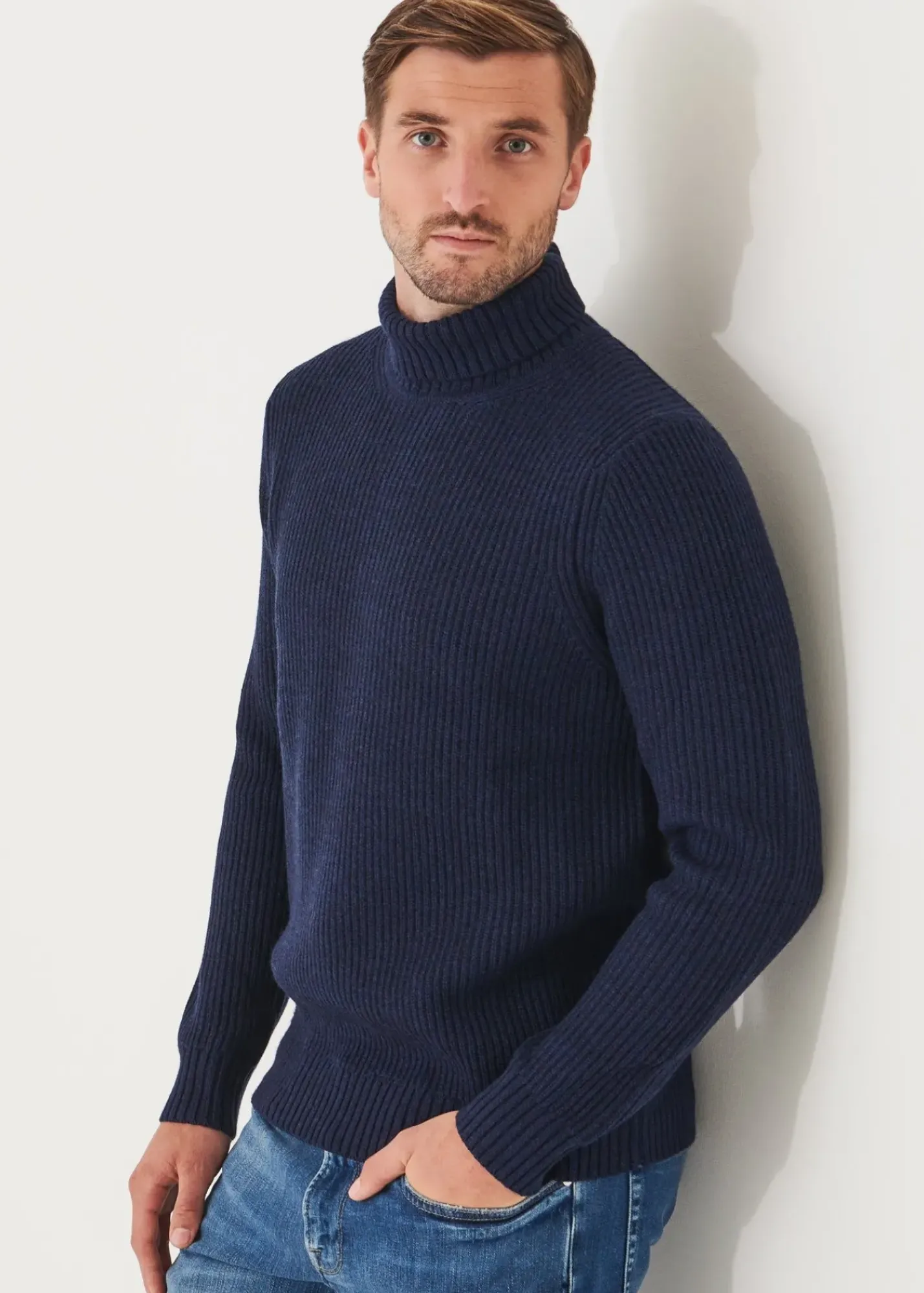 PATRICK ASSARAF Merino Ribbed Knit Turtleneck|Men Knitwear