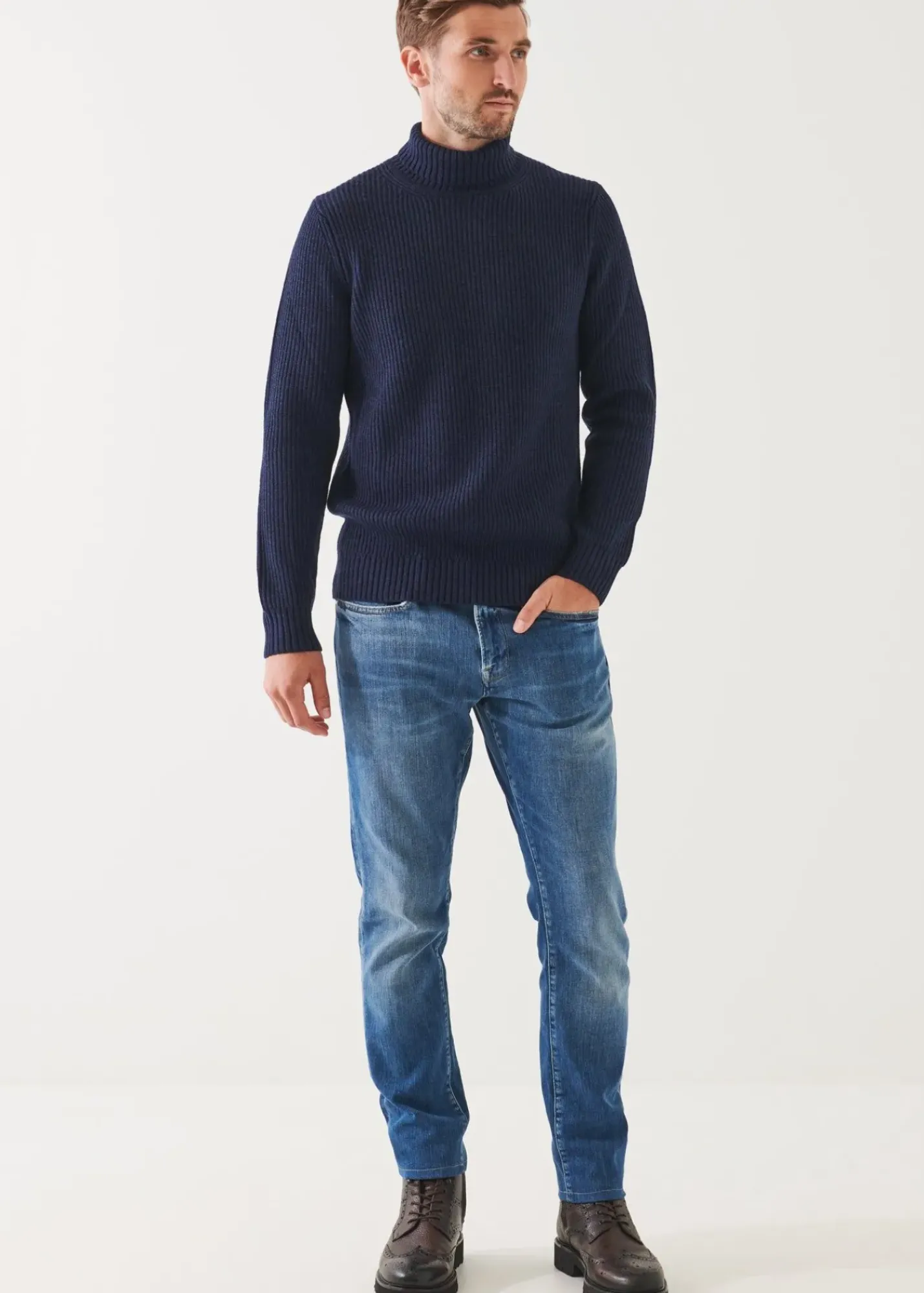 PATRICK ASSARAF Merino Ribbed Knit Turtleneck|Men Knitwear
