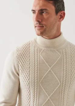 PATRICK ASSARAF Merino Textured Knit Sweater|Men Knitwear