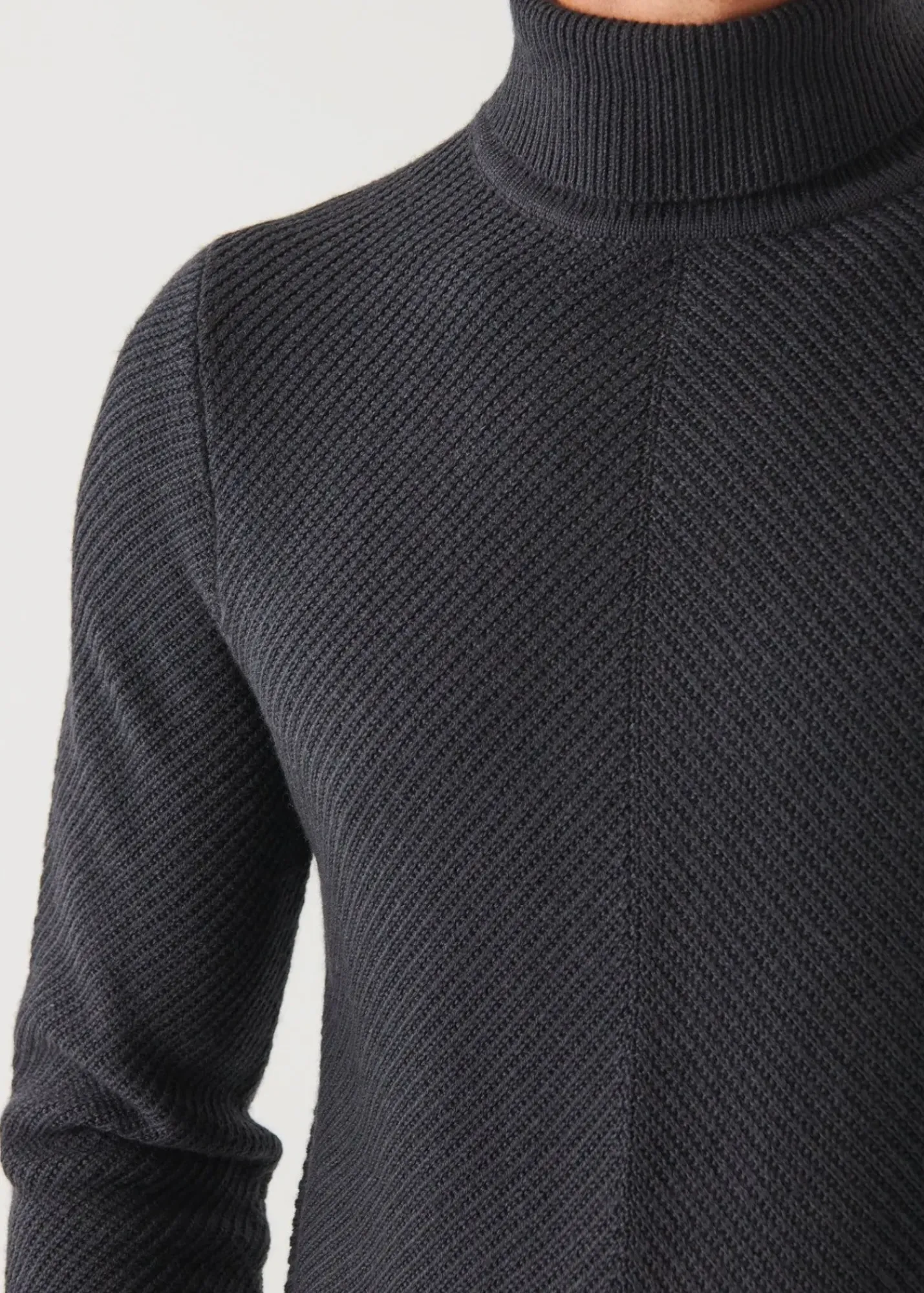PATRICK ASSARAF Merino Textured Knit Turtleneck|Men Knitwear