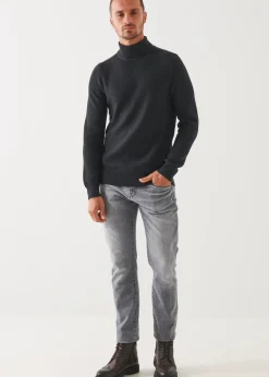 PATRICK ASSARAF Merino Textured Knit Turtleneck|Men Knitwear