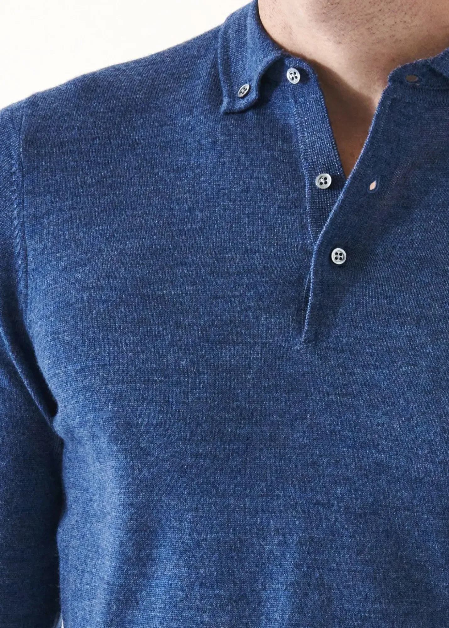 PATRICK ASSARAF Merino Wool Button Down Polo|Men Knitwear