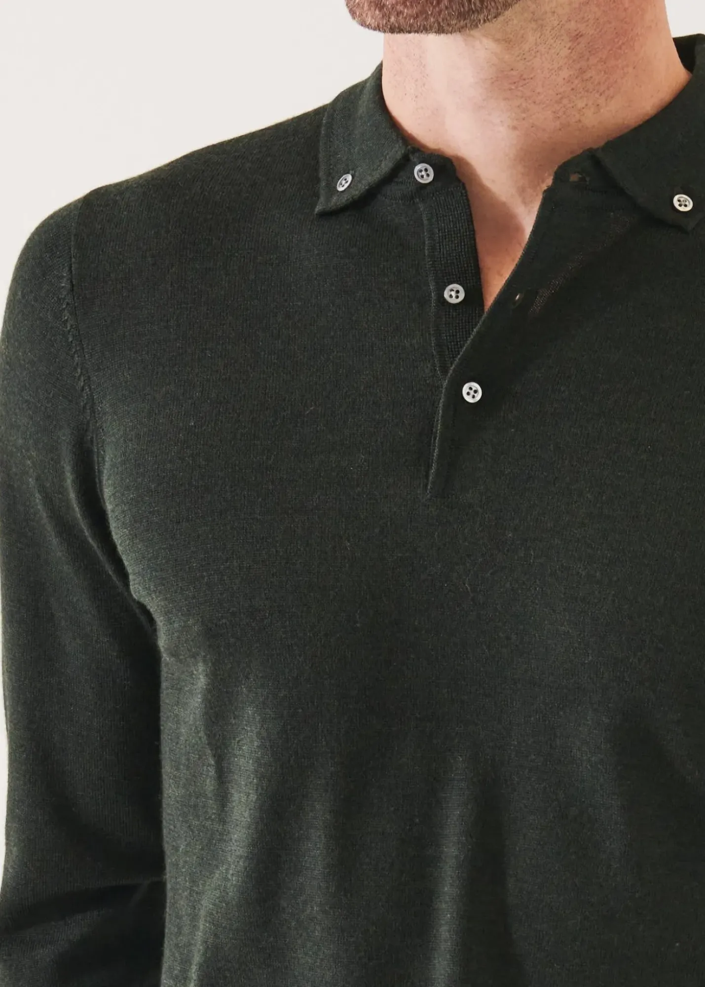 PATRICK ASSARAF Merino Wool Button Down Polo|Men Knitwear