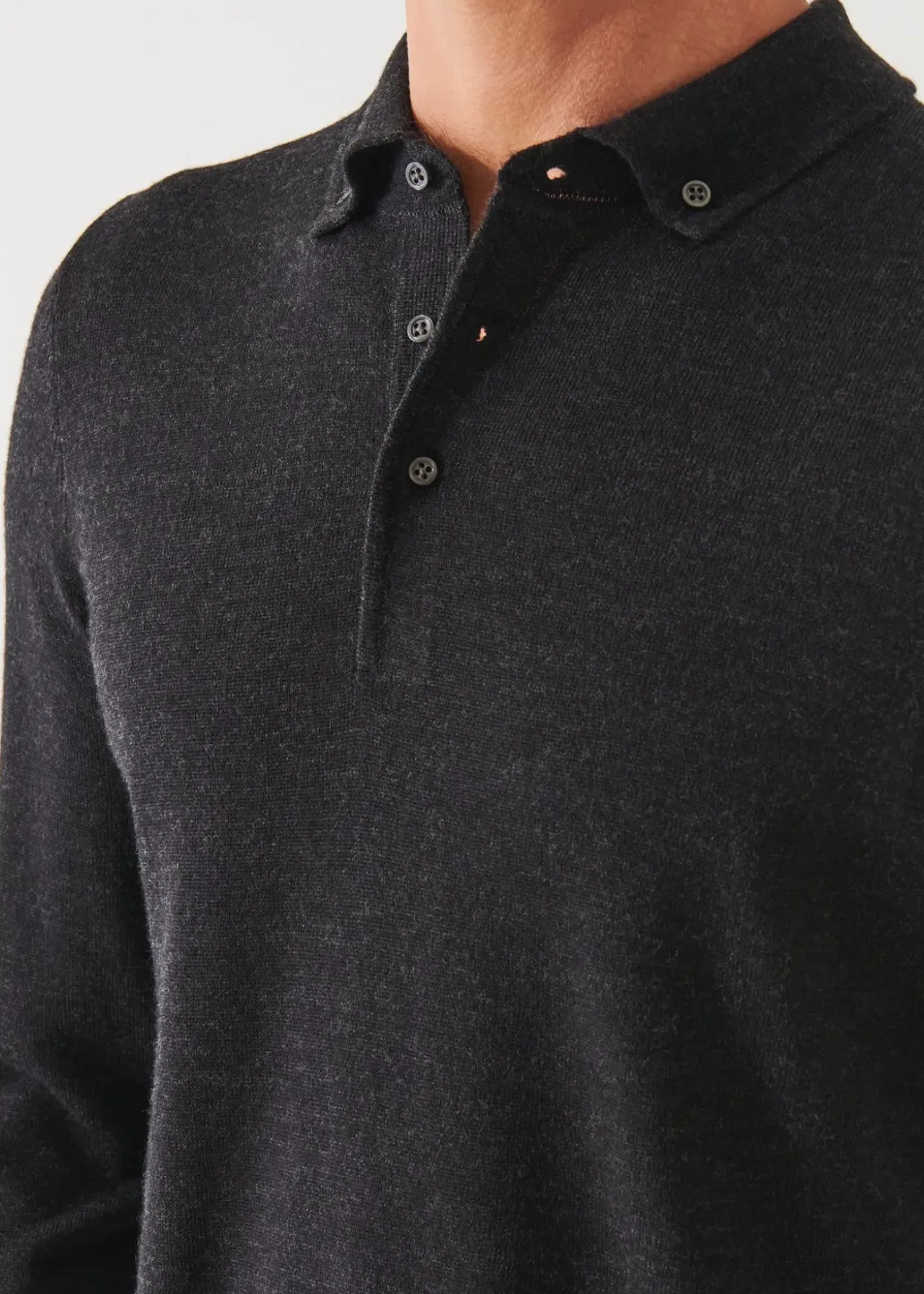 PATRICK ASSARAF Merino Wool Button Down Polo|Men Knitwear