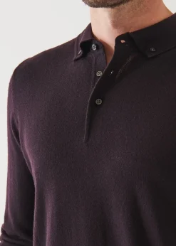 PATRICK ASSARAF Merino Wool Button Down Polo|Men Polos