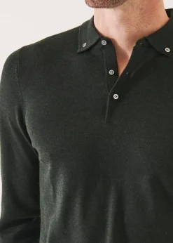 PATRICK ASSARAF Merino Wool Button Down Polo|Men Polos