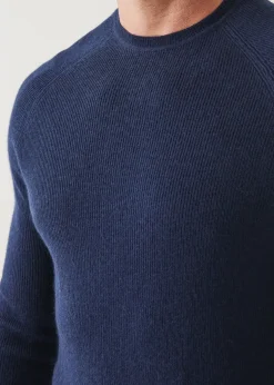 PATRICK ASSARAF Merino Wool Ribbed Crewneck|Men Knitwear