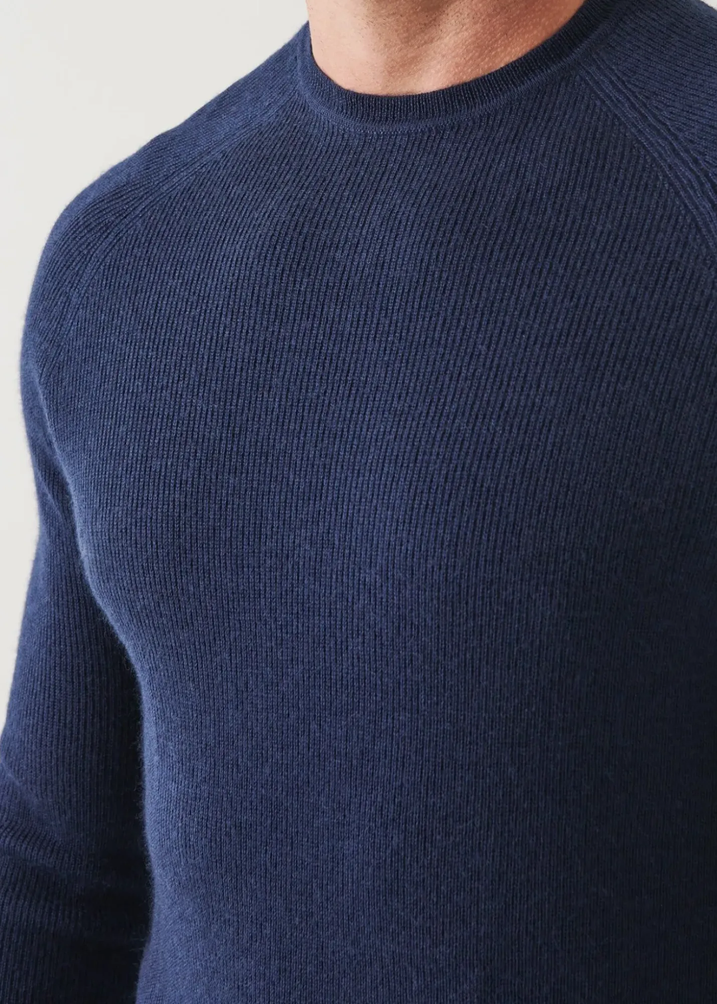 PATRICK ASSARAF Merino Wool Ribbed Crewneck|Men Knitwear