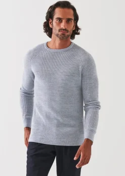 PATRICK ASSARAF Merino Wool Ribbed Crewneck|Men Knitwear