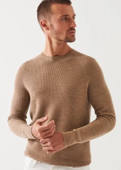PATRICK ASSARAF Merino Wool Ribbed Crewneck|Men Knitwear