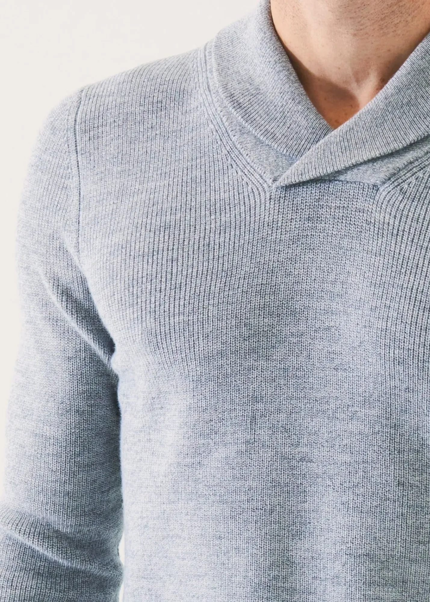 PATRICK ASSARAF Merino Wool Shawl Collar Sweater|Men Knitwear