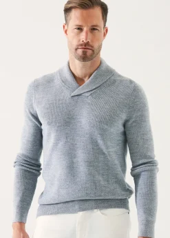 PATRICK ASSARAF Merino Wool Shawl Collar Sweater|Men Knitwear
