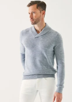 PATRICK ASSARAF Merino Wool Shawl Collar Sweater|Men Knitwear
