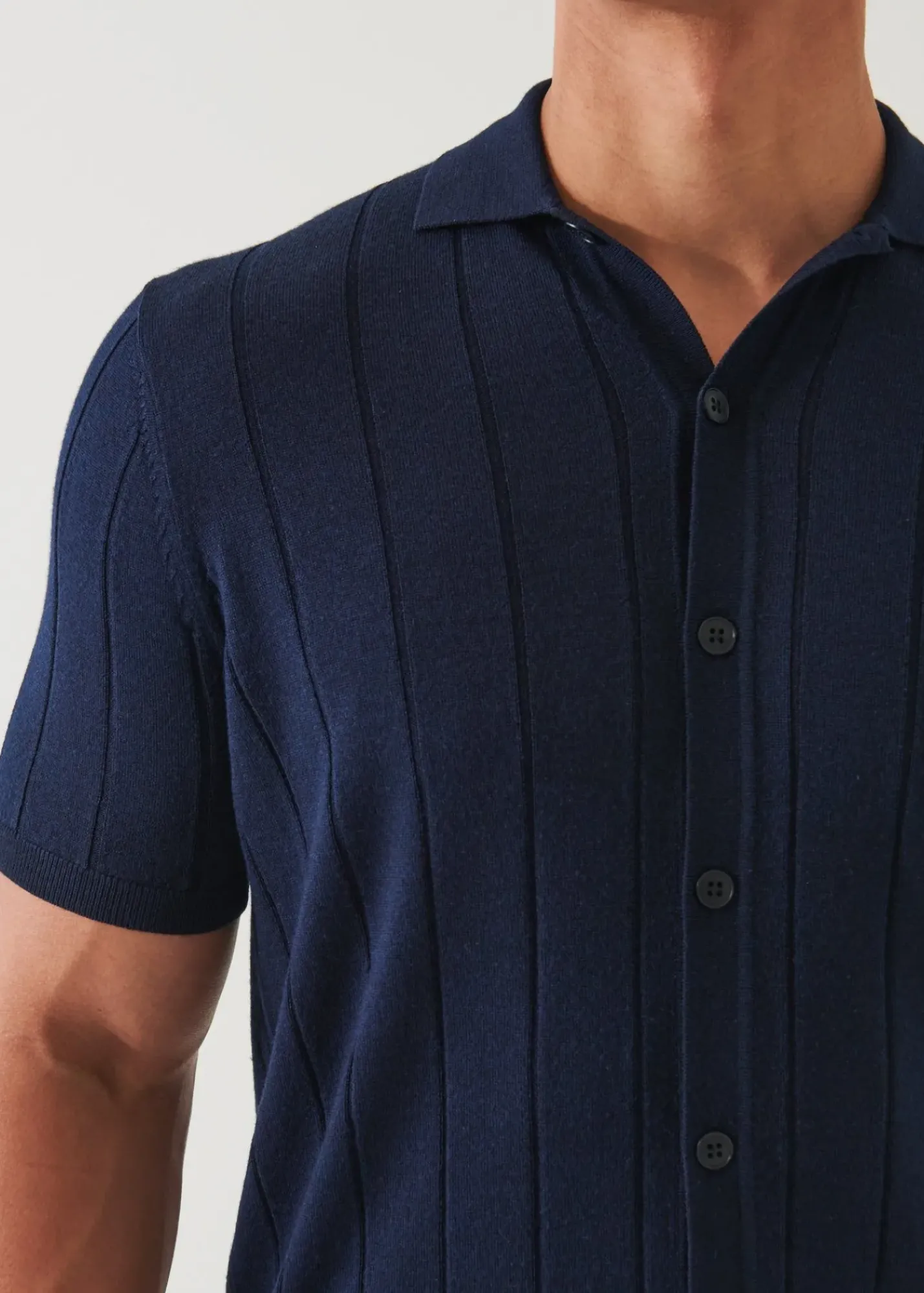 PATRICK ASSARAF Merino Wool-Silk Blend Knit Button Up|Men Knitwear