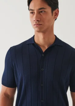 PATRICK ASSARAF Merino Wool-Silk Blend Knit Button Up|Men Knitwear