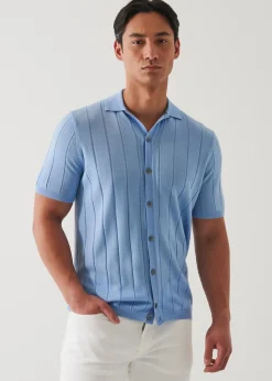 PATRICK ASSARAF Merino Wool-Silk Blend Knit Button Up|Men Knitwear