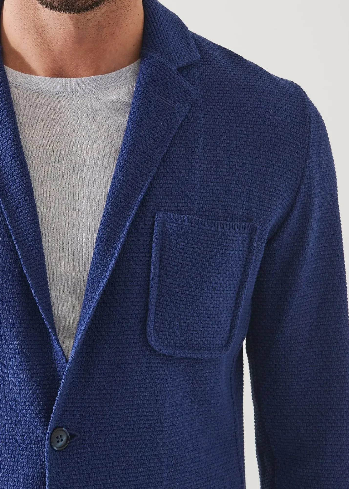 PATRICK ASSARAF Neat Textured Cotton Knit Blazer|Men Blazers