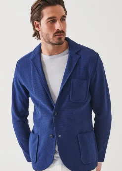 PATRICK ASSARAF Neat Textured Cotton Knit Blazer|Men Blazers