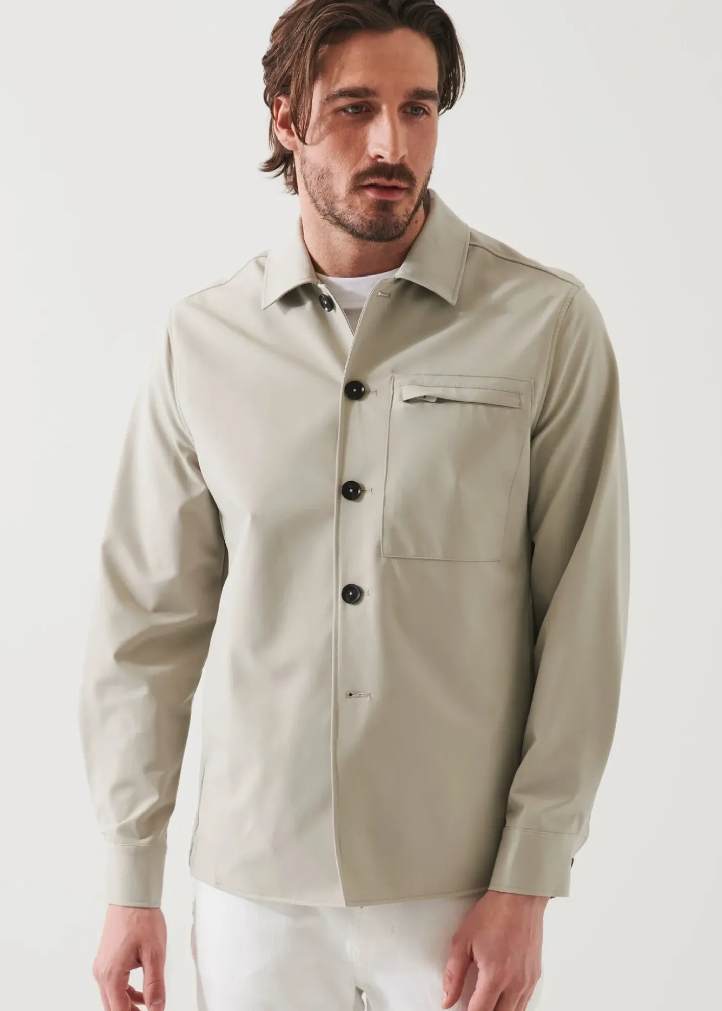 PATRICK ASSARAF Nucleo Nylon Stretch Shirt Jacket|Men Shirt Jackets