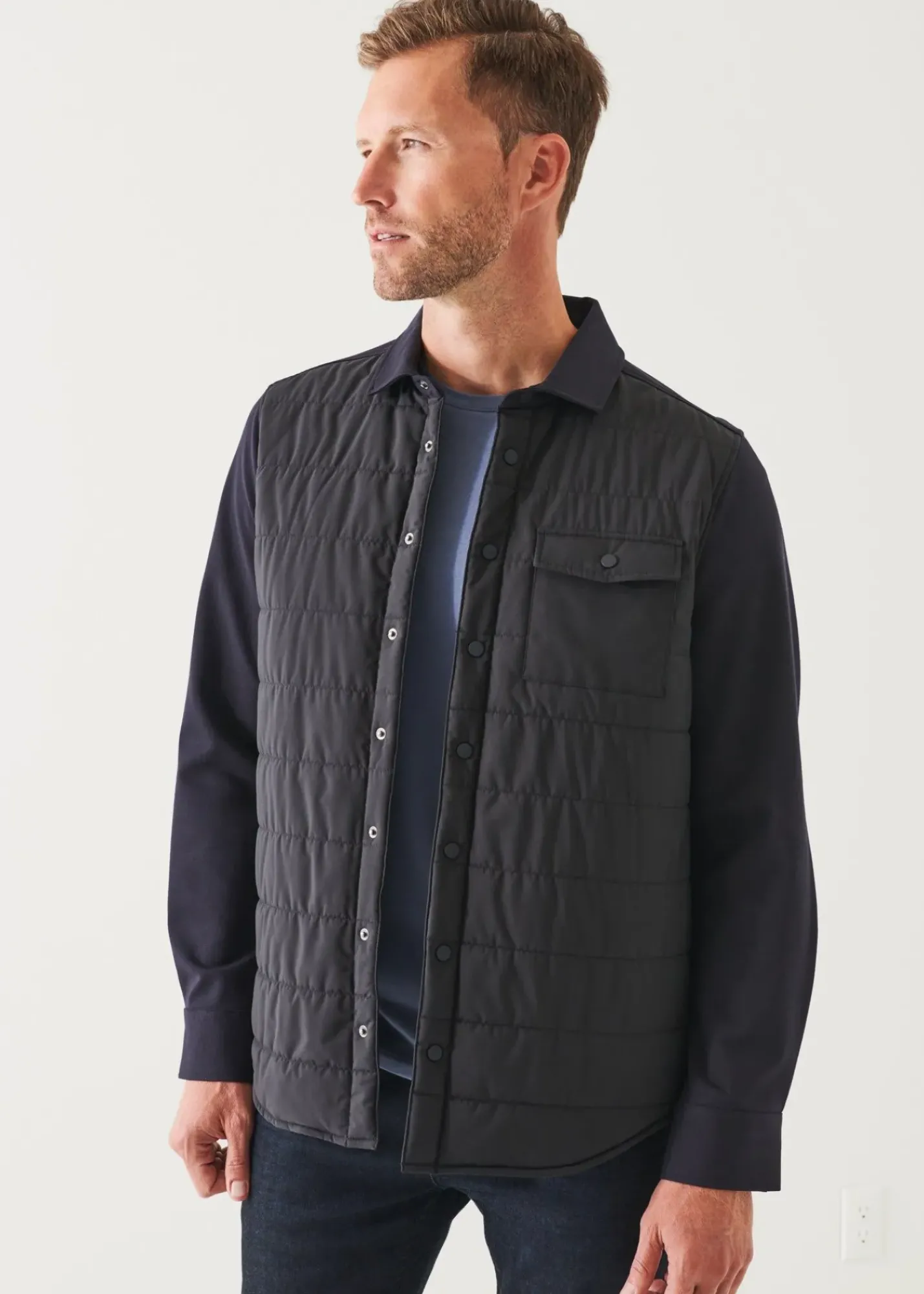 PATRICK ASSARAF Nylon Flap Pocket Shirt Jacket|Men Outerwear