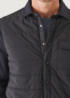 PATRICK ASSARAF Nylon Quilted Mix Media Shirt Jacket|Men Outerwear