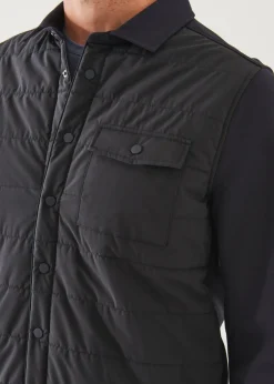 PATRICK ASSARAF Nylon Quilted Mix Media Shirt Jacket|Men Outerwear