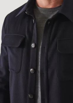 PATRICK ASSARAF Nylon Quilted Mix Media Shirt Jacket|Men Shirt Jackets