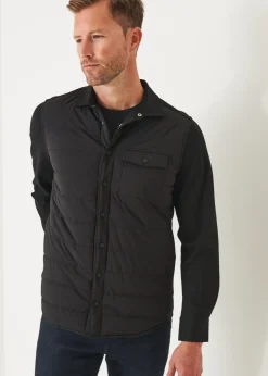 PATRICK ASSARAF Nylon Quilted Mix Media Shirt Jacket|Men Shirt Jackets