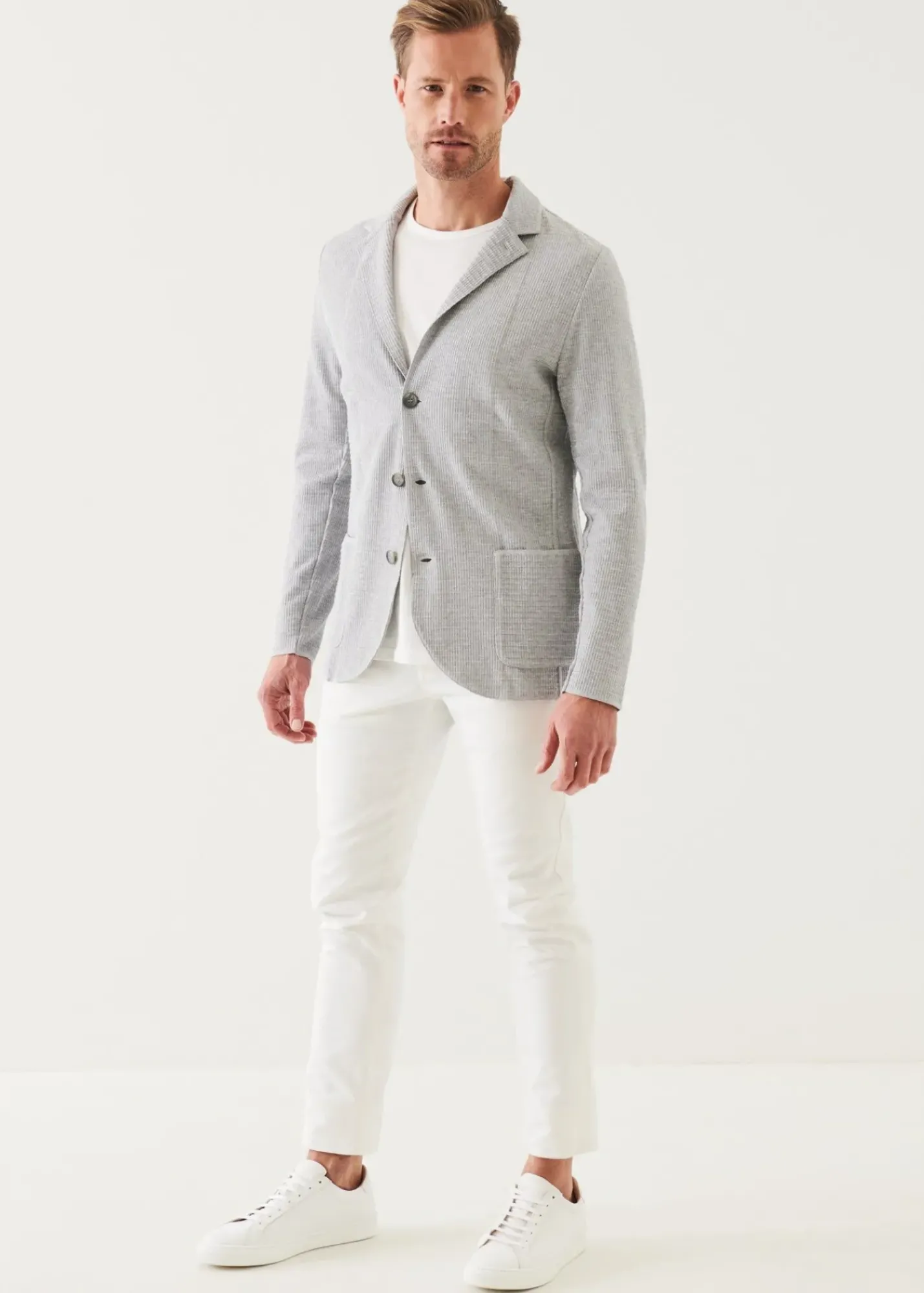 PATRICK ASSARAF Organic Cotton Textured Knit Blazer|Men Blazers