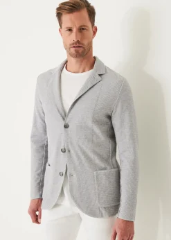 PATRICK ASSARAF Organic Cotton Textured Knit Blazer|Men Knitwear