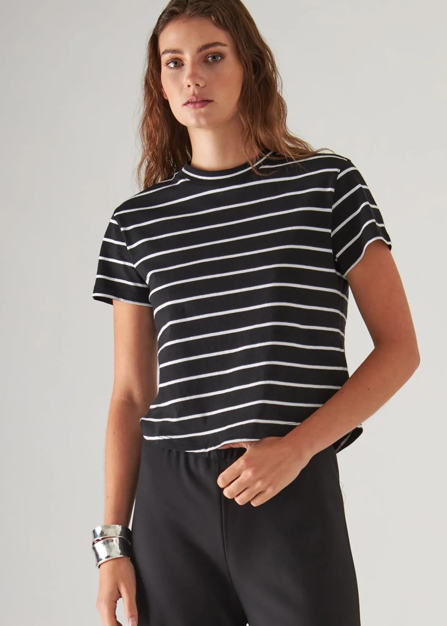PATRICK ASSARAF Organic Pima Cotton Striped Baby T-Shirt|Women T-Shirts