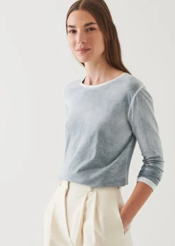 PATRICK ASSARAF Organic Pima Cotton Stripe Dolman T-Shirt|Women T-Shirts