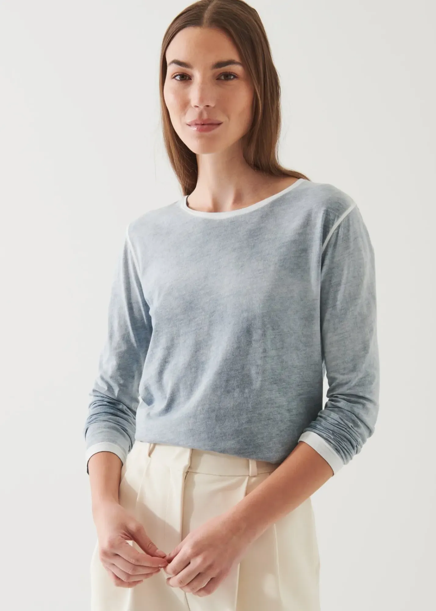 PATRICK ASSARAF Organic Pima Cotton Stripe Dolman T-Shirt|Women T-Shirts