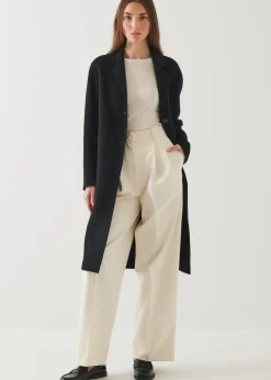 PATRICK ASSARAF Oversized Single Breasted Wool Coat|Women Outerwear