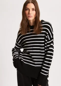 PATRICK ASSARAF Oversized Striped Crewneck|Women Knitwear