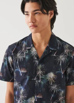 PATRICK ASSARAF Palm Tree Print Cotton Shirt|Men Shirts