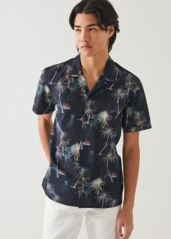 PATRICK ASSARAF Palm Tree Print Cotton Shirt|Men Shirts