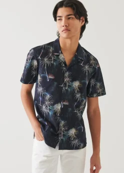 PATRICK ASSARAF Palm Tree Print Cotton Shirt|Men Shirts