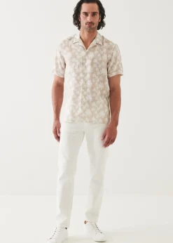 PATRICK ASSARAF Palm Tree Print Linen Shirt|Men Shirts