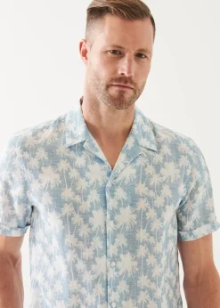 PATRICK ASSARAF Palm Tree Print Linen Shirt|Men Shirts